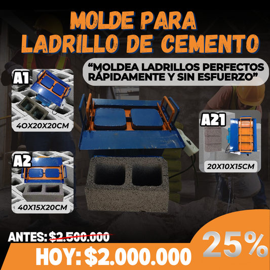 MOLDE PARA LADRILLO DE CEMENTO 25%OFF🔥