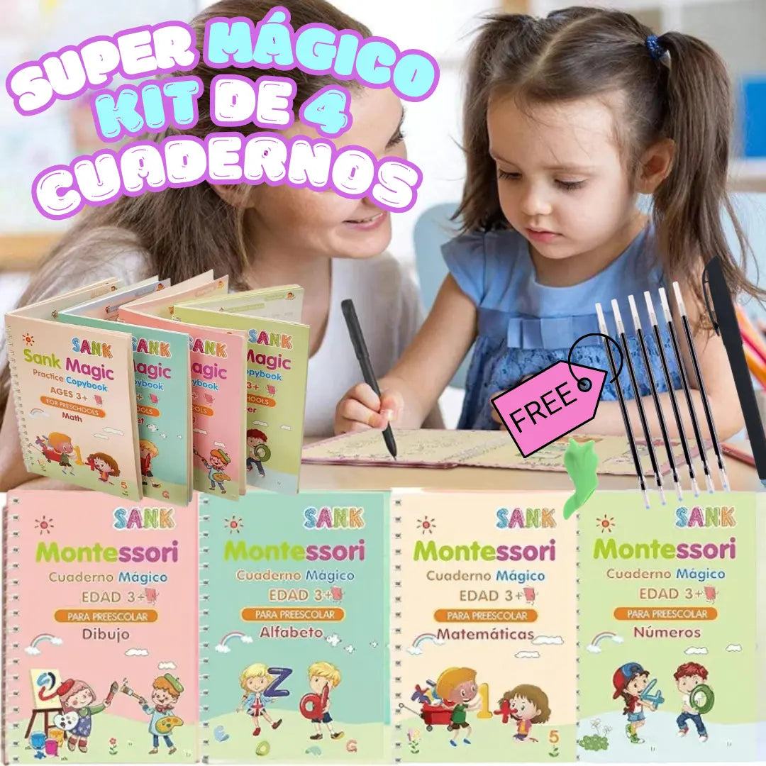 kit De 4 Cuadernos De Escritura Mágicos⭐⭐⭐⭐⭐