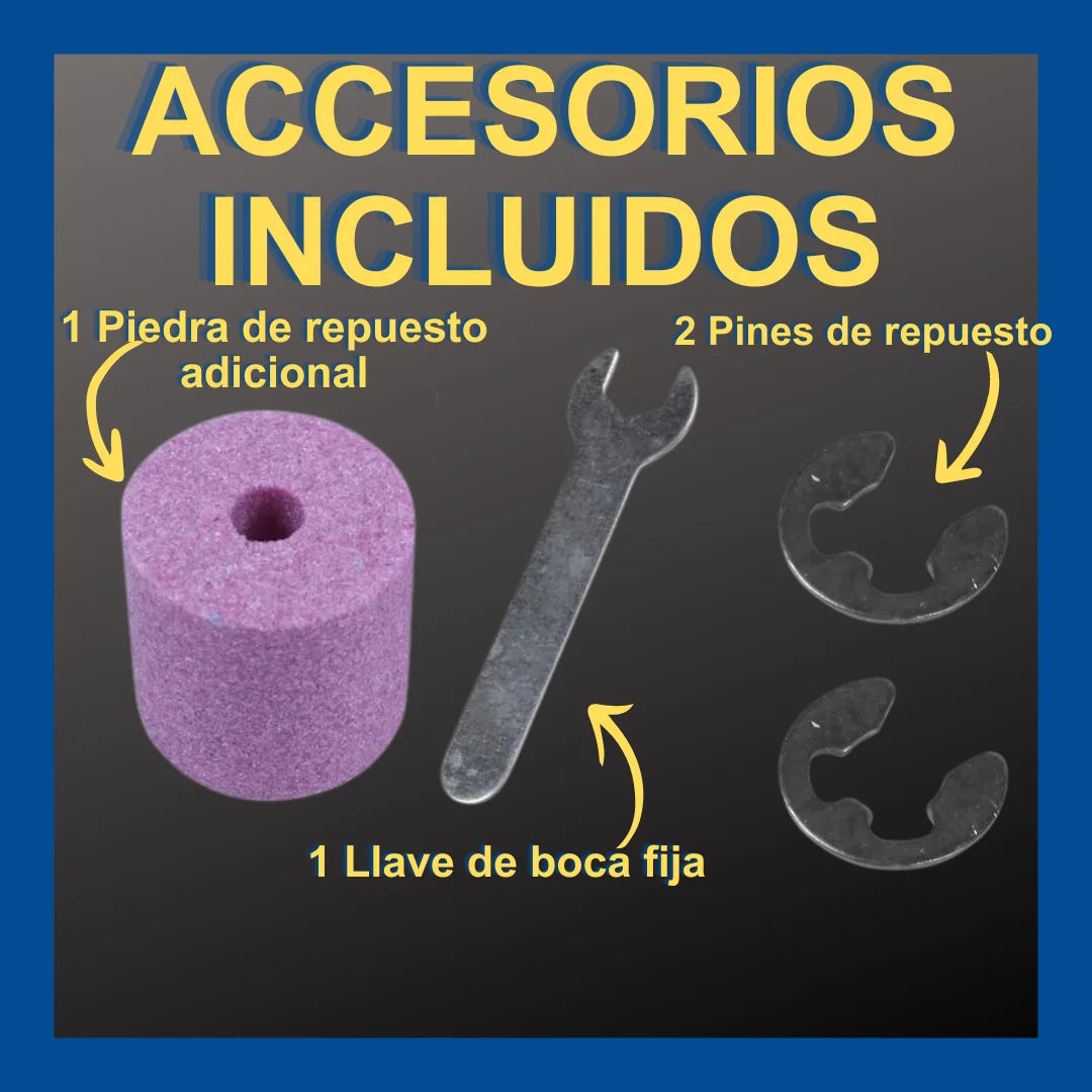 afilador de brocas + piedra de repuesto