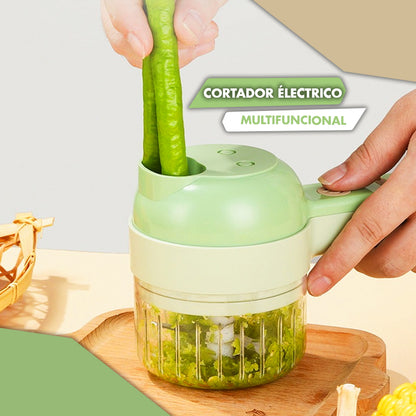 CORTADOR ELECTRICO MULTIUSOS 4 EN 1 ⭐ PICA + PELA + REBANA + AUTOLIMPIABLE