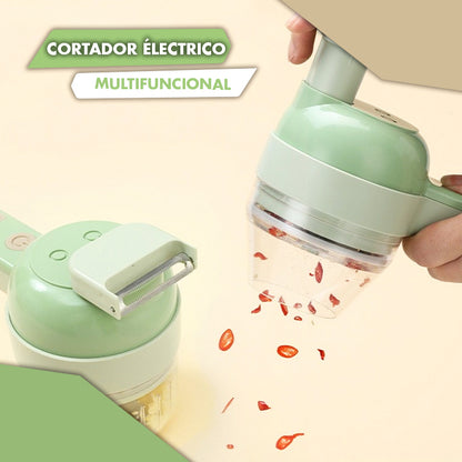 CORTADOR ELECTRICO MULTIUSOS 4 EN 1 ⭐ PICA + PELA + REBANA + AUTOLIMPIABLE